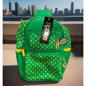 SCORE‎ Polka Dot Backpack Green Yellow Mini Bag Cute Fun School Travel